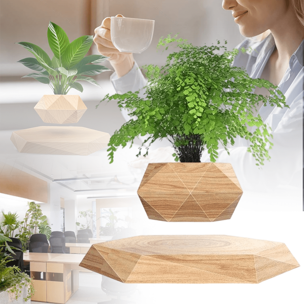 1 SET of a Levitating Plant Pot That Uses Magnetic Levitation to Hold a Rotating Planter. This Floating Holder Is Ideal for Succulents And Small Plants, Making It a Great Decorative Piece for Your Home, Living Room, Office, O