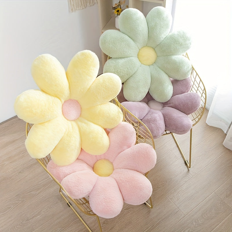 Soft Faux Fur Flower Pillow - Perfect for Home or Office Decor - Machine Washable - 60cm/23.62inch Diameter