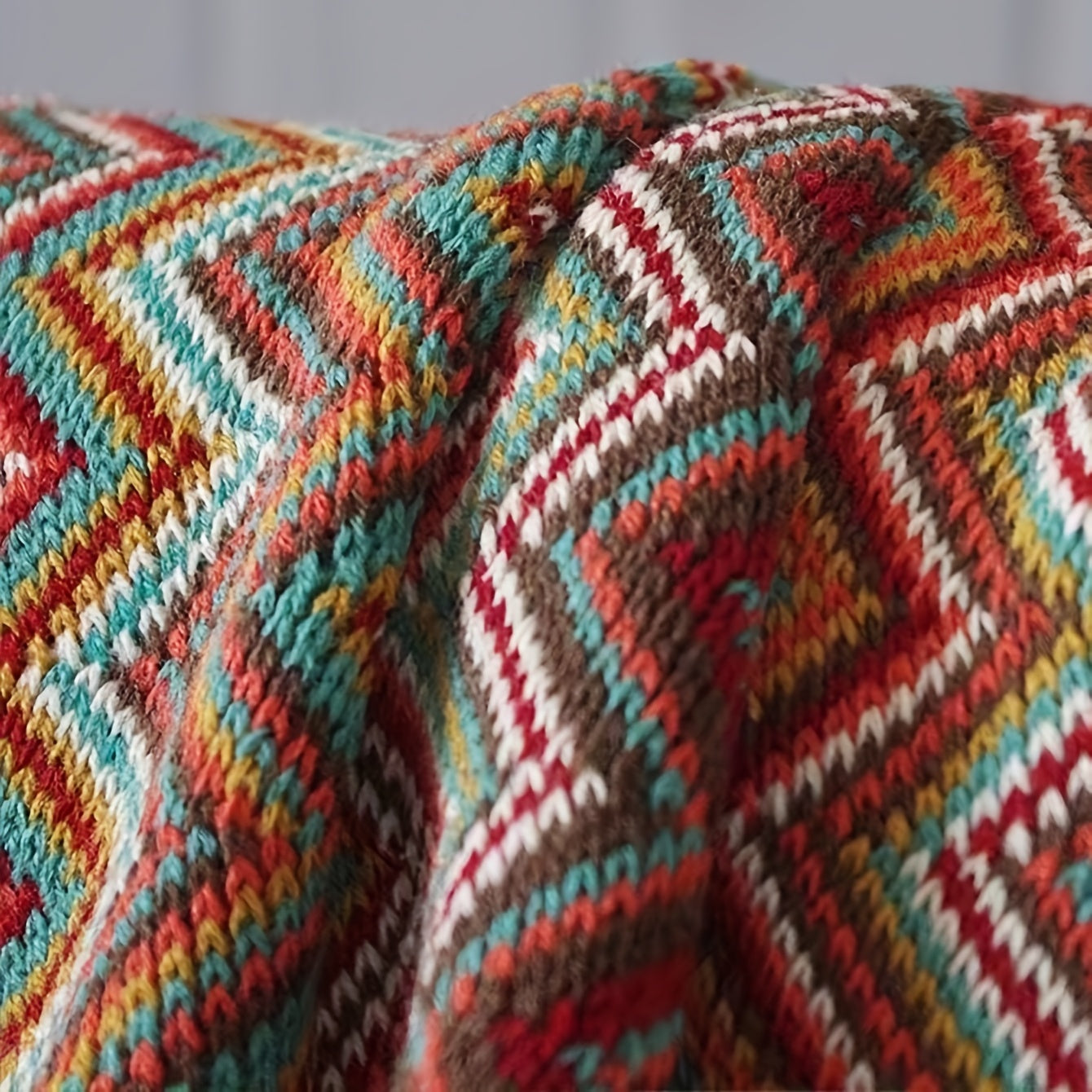 Bohemian Red Sofa Blanket