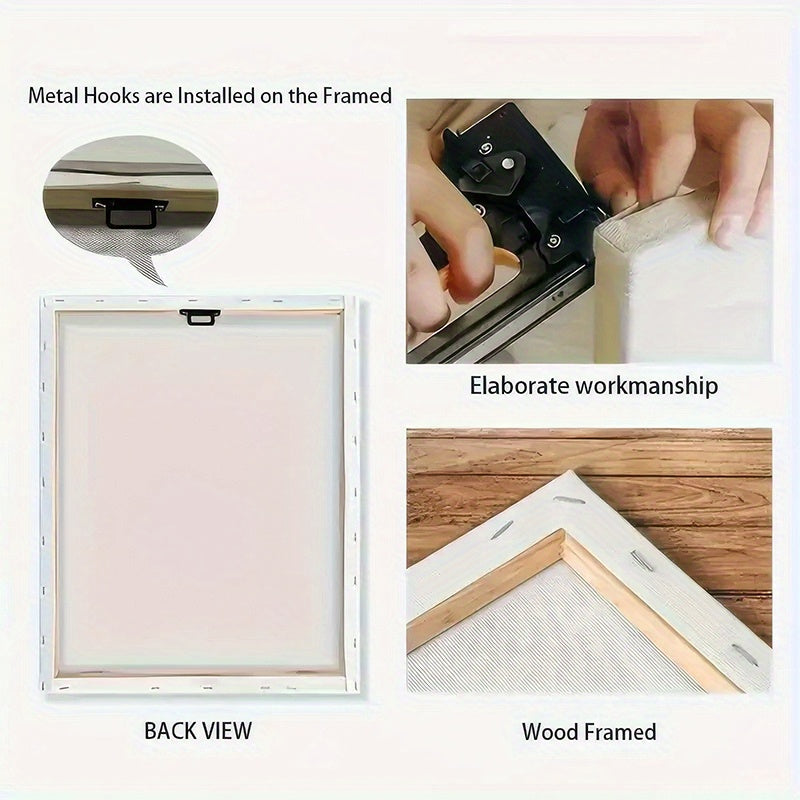 3 Framed Canvas Paintings And Posters, Ready to Hang, Including Frame, Abstract Mountain Forest Landscape Home Decor, Wall Art, Room Decor, HD Print, Holiday Gift, Living Room, Bedroom, Dining Room, Office Decor Painting with