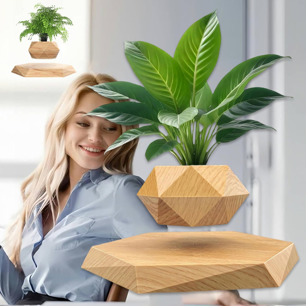 1 SET of a Levitating Plant Pot That Uses Magnetic Levitation to Hold a Rotating Planter. This Floating Holder Is Ideal for Succulents And Small Plants, Making It a Great Decorative Piece for Your Home, Living Room, Office, O
