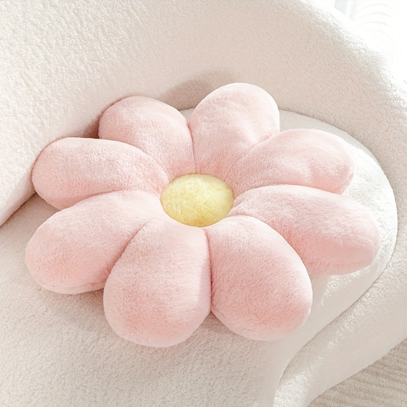 Soft Faux Fur Flower Pillow - Perfect for Home or Office Decor - Machine Washable - 60cm/23.62inch Diameter