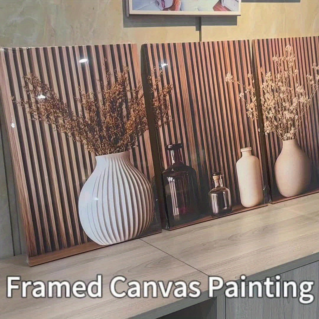 2D Flat, 3pcs 2D/Flat Print, Framed Canvas Painting And Poster, Ready to Hanging, Modern And Simple Seaside Art Scenery, Sailing, Home Decor, Wall Art, Room Decoration, Holiday Gift, Living Room, Bedroom, Dining Room, Office