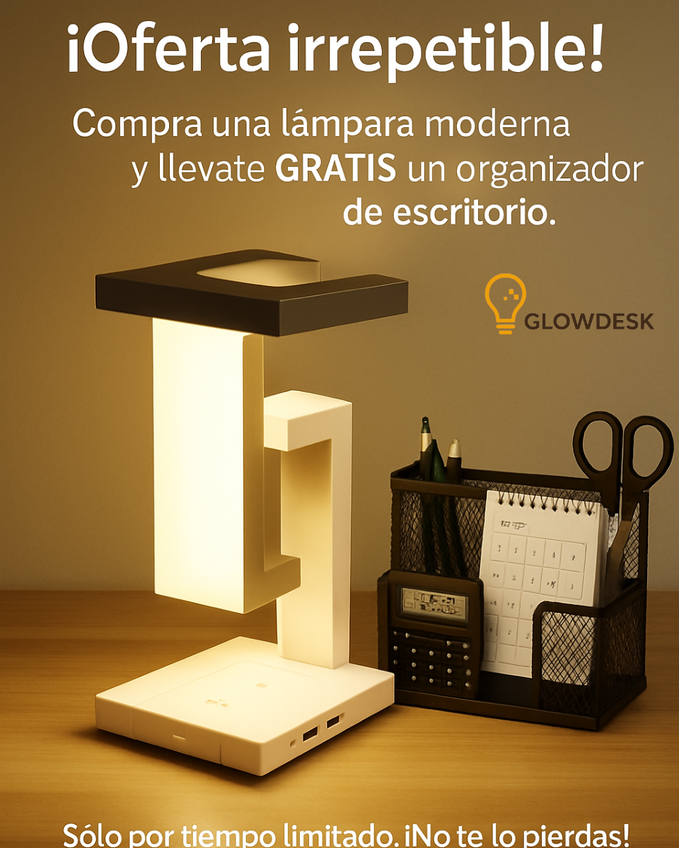 ¡Pack especial! Compra una lámpara y llévate gratis un organizador de escritorio