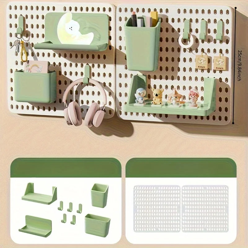 Organizador de Pared Perforado Multifuncional Sin Taladro Mejorado