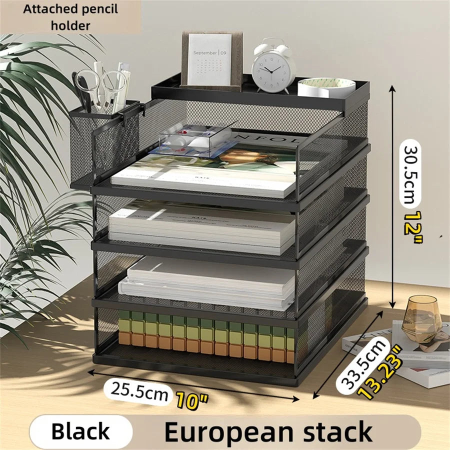 Organizador de Escritorio de Malla Metálica