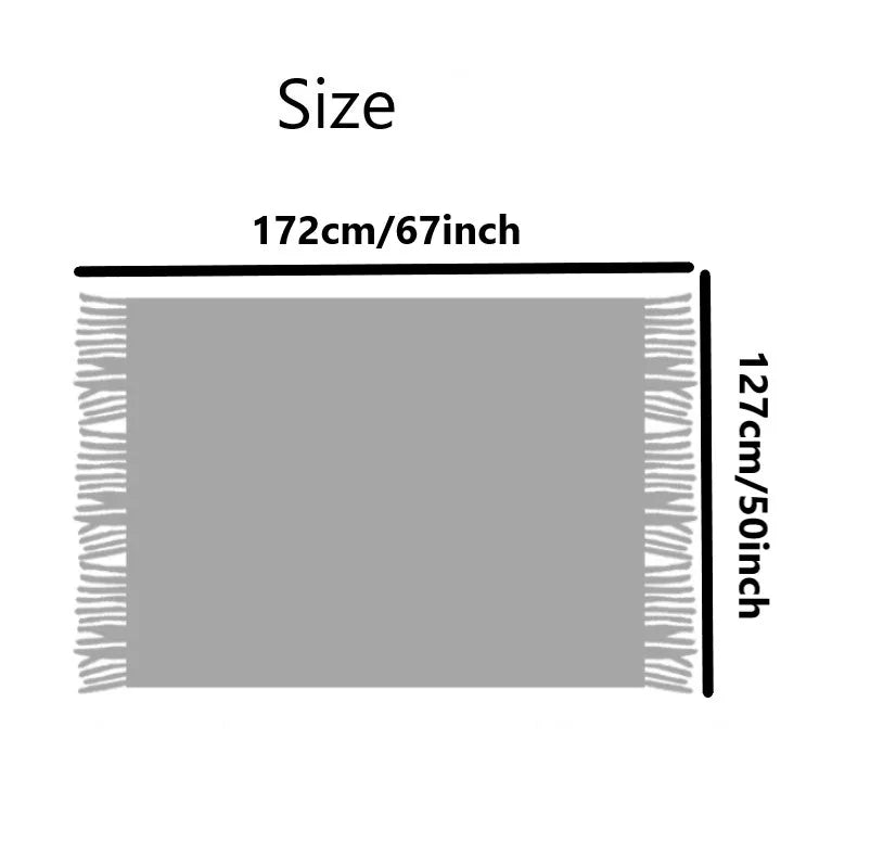 Manta de Acrílico Tejida Suave con Flecos – Diseño Amarillo a Cuadros