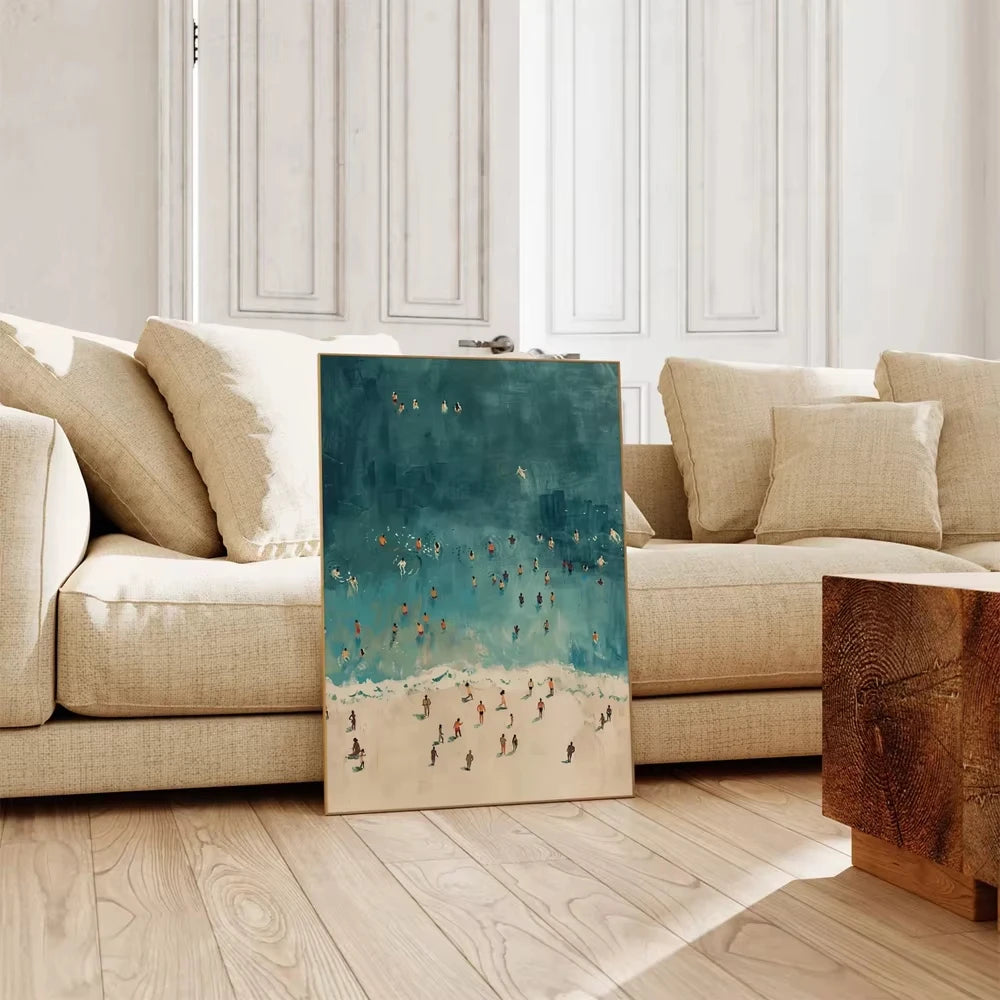 Cuadro Abstracto Minimalista – Mar Verde Surrealista