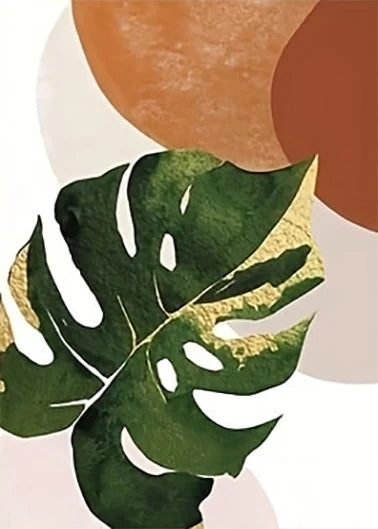 Set de 3 Cuadros de Arte Boho con Hojas de Palma