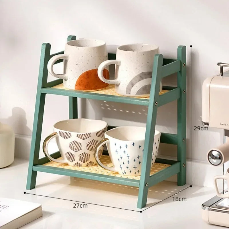 Estantería de Bambú de Doble Capa