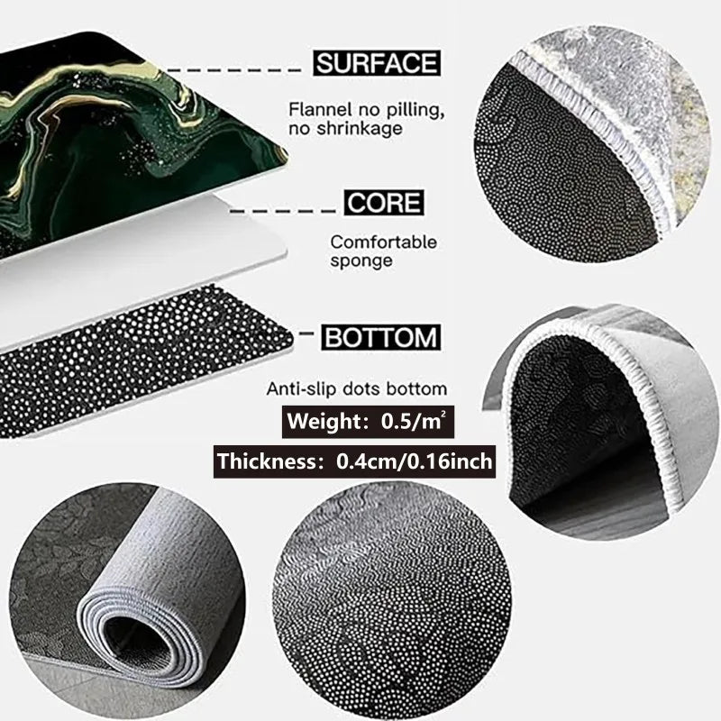 Alfombra Redonda Moderna Minimalista VIKAMA para Hogar y Oficina