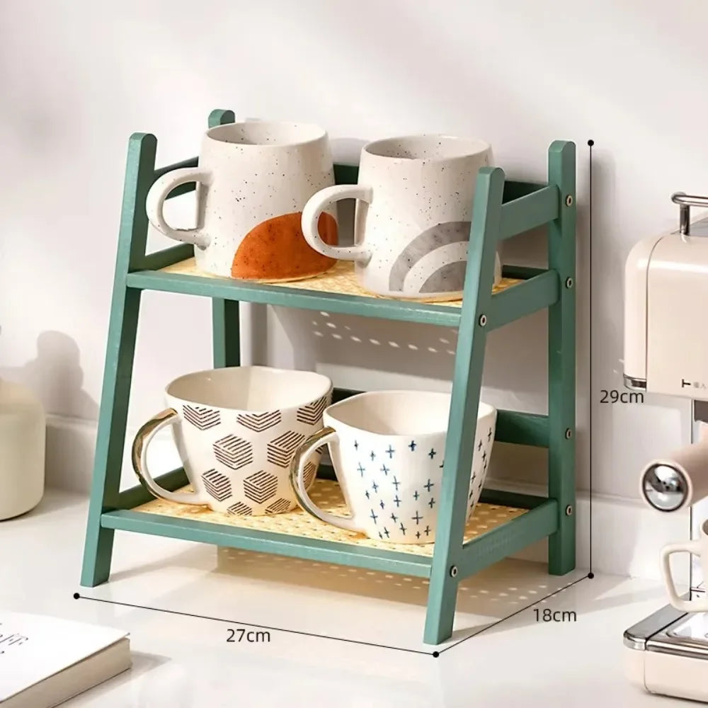 Estantería de Bambú de Doble Capa