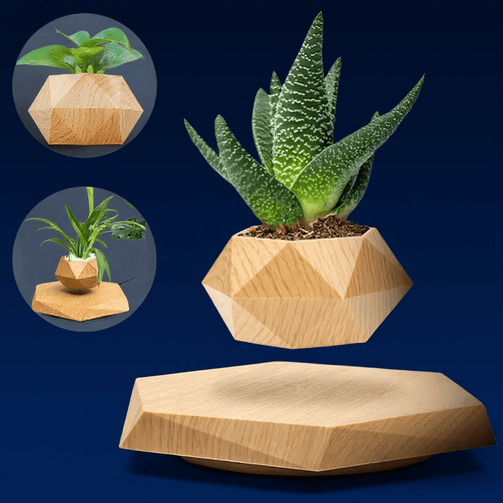 1 SET of a Levitating Plant Pot That Uses Magnetic Levitation to Hold a Rotating Planter. This Floating Holder Is Ideal for Succulents And Small Plants, Making It a Great Decorative Piece for Your Home, Living Room, Office, O