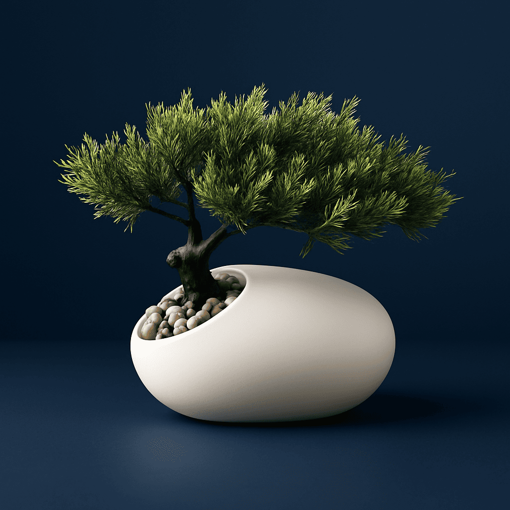 1pc Handmade Artificial Pine Topiary Tree with Lush Green Leaves & Intricate Branches - Realistic Miniature Plastic Plant in Sleek White Pot for Indoor/Outdoor Weddings, Parties, Holidays - All-Season Home & Garden Decor, No