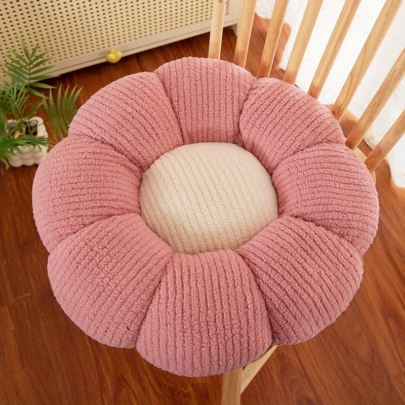1pc 37cm/14.57in Soft Daisy Plush Throw Pillow - All-Season Fluffy Flower Floor Cushion-Ultra Soft Chair Pad for Bay Window, Boho Decor, Cross-Legged Sitting, Ideal for Bed and Sofa, Charming Dorm Room Accent, Decorative Pill