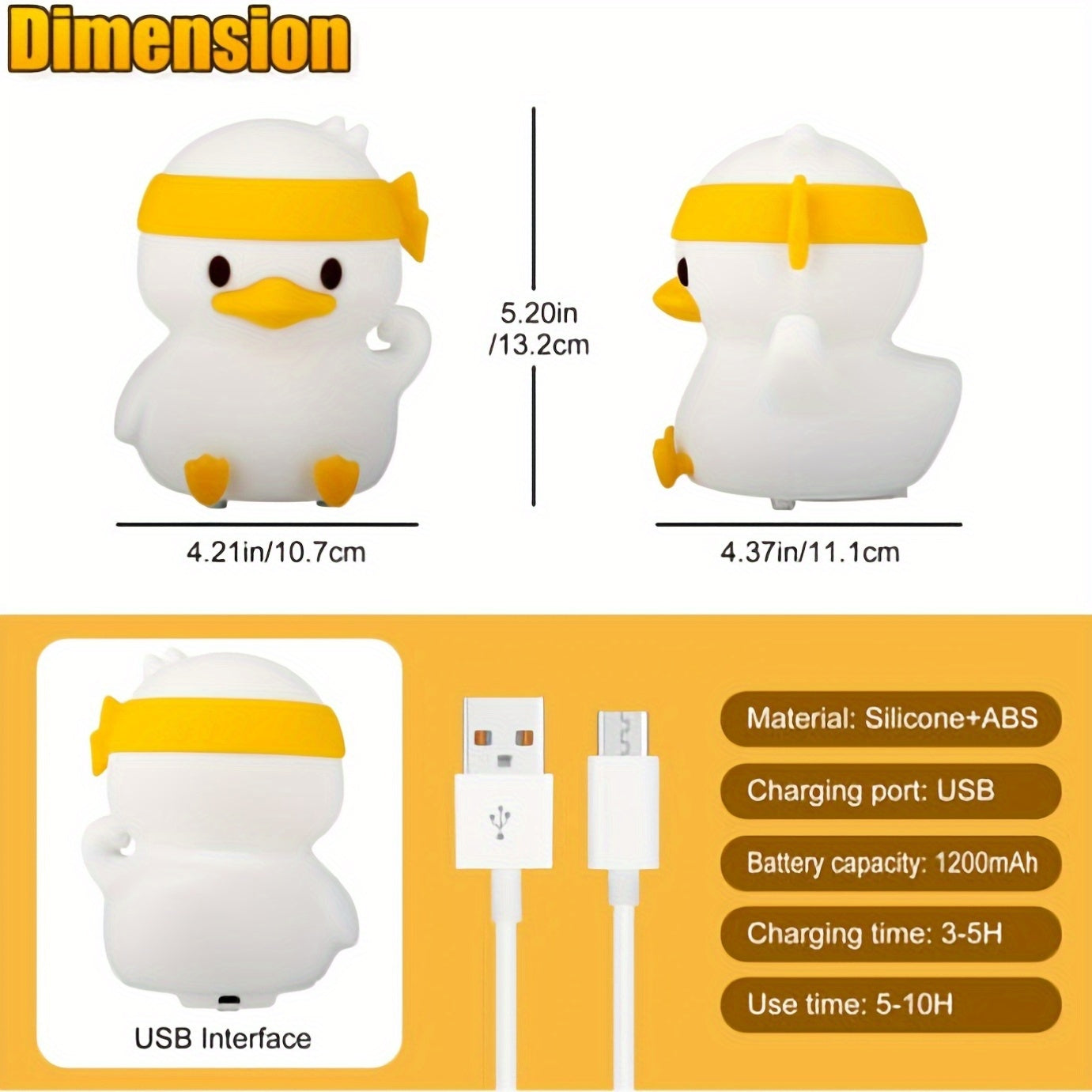 Lámpara Infantil Recargable Pato LEDe