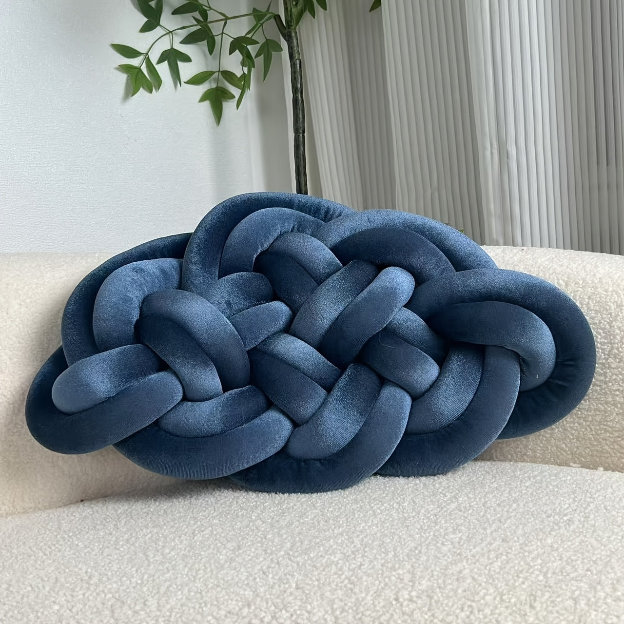 1pc YLBKIKR Hand-Knotted Plush Knot - Brown/Beige Celtic Knot Pillow, Soft Short-Hair Luxury -like Decorative ccent for Sofa Bed Chair, -Season Hand-Tied Corduroy-Like Pillow (No Fillers, Hand Wash Only), Cushions, Throw Pill