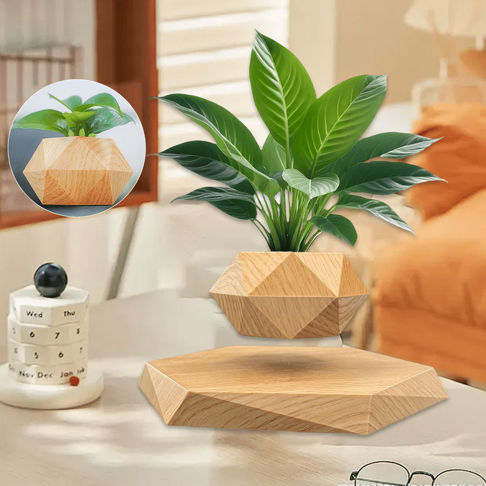 1 SET of a Levitating Plant Pot That Uses Magnetic Levitation to Hold a Rotating Planter. This Floating Holder Is Ideal for Succulents And Small Plants, Making It a Great Decorative Piece for Your Home, Living Room, Office, O