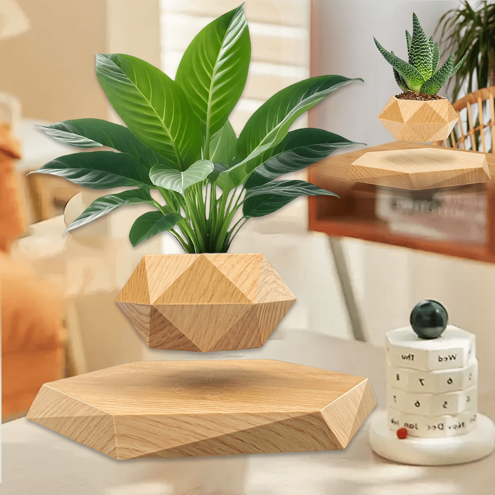 1 SET of a Levitating Plant Pot That Uses Magnetic Levitation to Hold a Rotating Planter. This Floating Holder Is Ideal for Succulents And Small Plants, Making It a Great Decorative Piece for Your Home, Living Room, Office, O