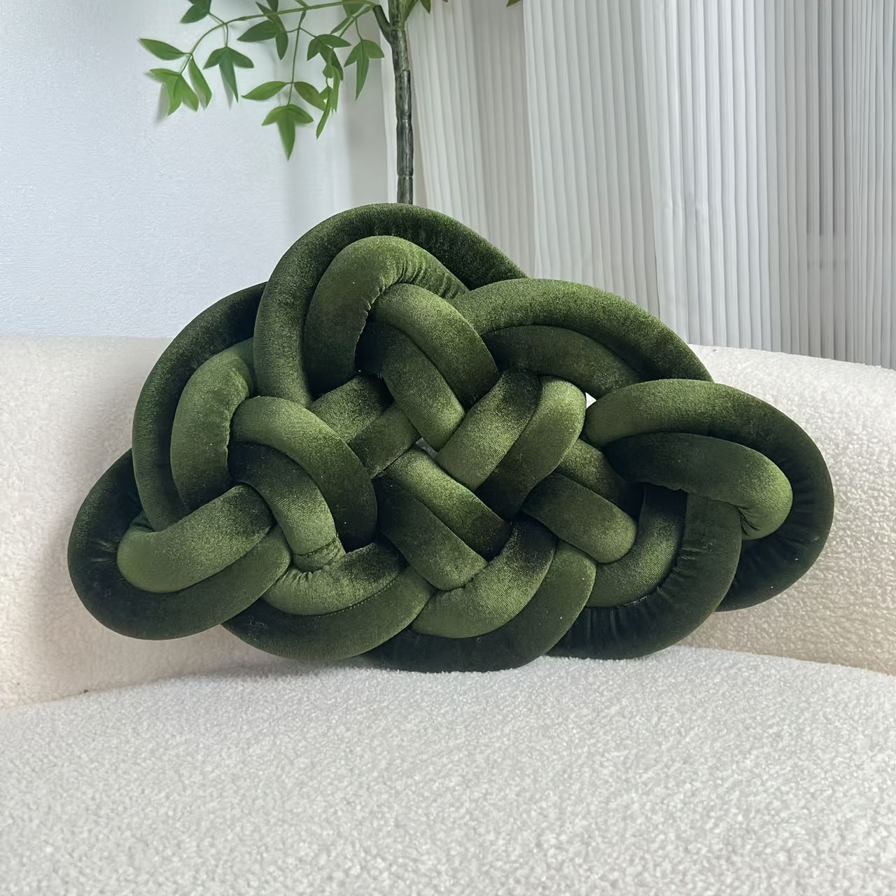 1pc YLBKIKR Hand-Knotted Plush Knot - Brown/Beige Celtic Knot Pillow, Soft Short-Hair Luxury -like Decorative ccent for Sofa Bed Chair, -Season Hand-Tied Corduroy-Like Pillow (No Fillers, Hand Wash Only), Cushions, Throw Pill