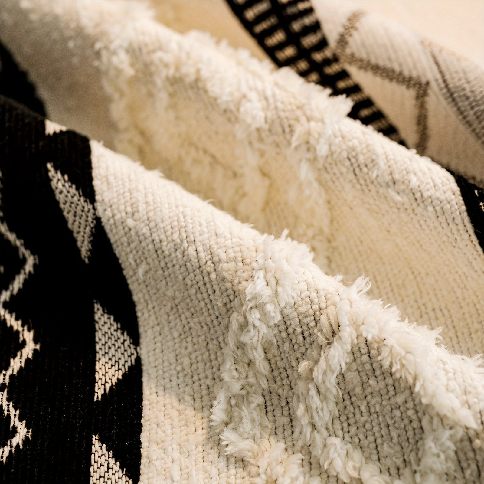 [Stylish Elegance] Bohemian Style Chenille Blend Sofa Throw | Pet-Friendly Jacquard Weave | Multi-Size for Single, Double, Triple & Sectional Sofas | Black and White Geometric Patterns | Machine Washable | Cozy Home Decor, So