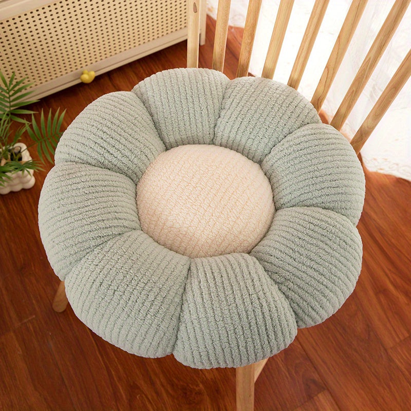 1pc 37cm/14.57in Soft Daisy Plush Throw Pillow - All-Season Fluffy Flower Floor Cushion-Ultra Soft Chair Pad for Bay Window, Boho Decor, Cross-Legged Sitting, Ideal for Bed and Sofa, Charming Dorm Room Accent, Decorative Pill