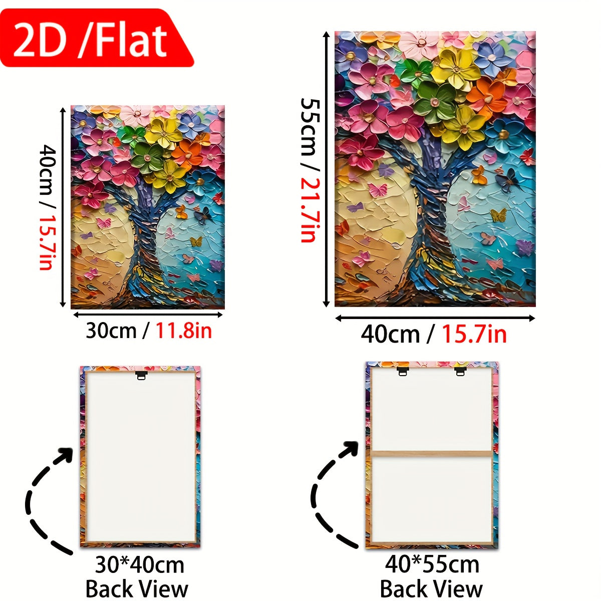 2D Flat 3pcs 2D Flat Printing, Abstract Art Style Tree of Life Landscape, Framed Canvas Painting And Poster, Can Be Hung Directly, Home Decoration, Wall Art, Room Decoration, HD Printing, Holiday Gifts, Living Room, Bedroom,