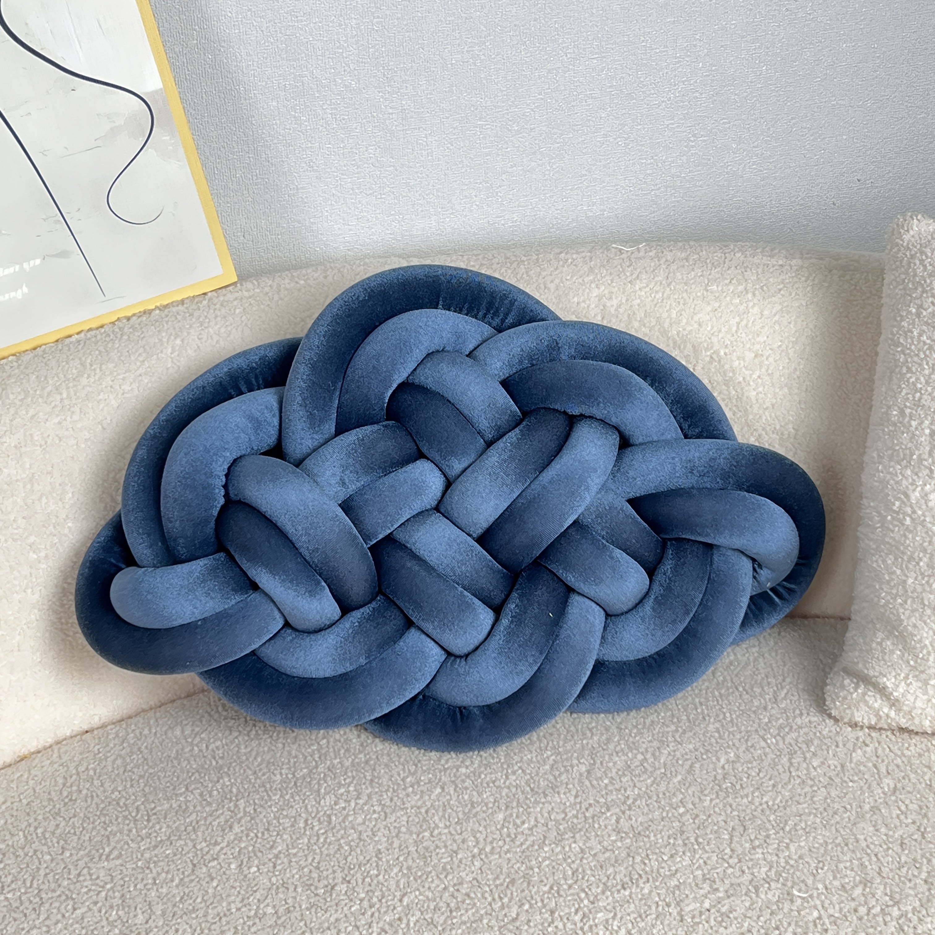 1pc YLBKIKR Hand-Knotted Plush Knot - Brown/Beige Celtic Knot Pillow, Soft Short-Hair Luxury -like Decorative ccent for Sofa Bed Chair, -Season Hand-Tied Corduroy-Like Pillow (No Fillers, Hand Wash Only), Cushions, Throw Pill