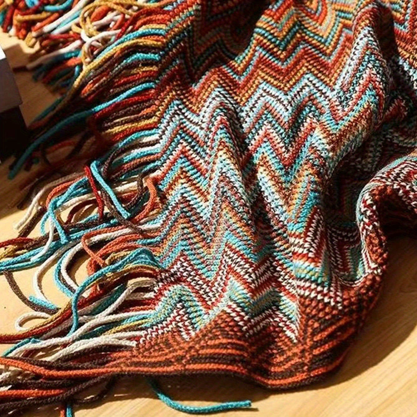 Bohemian Red Sofa Blanket