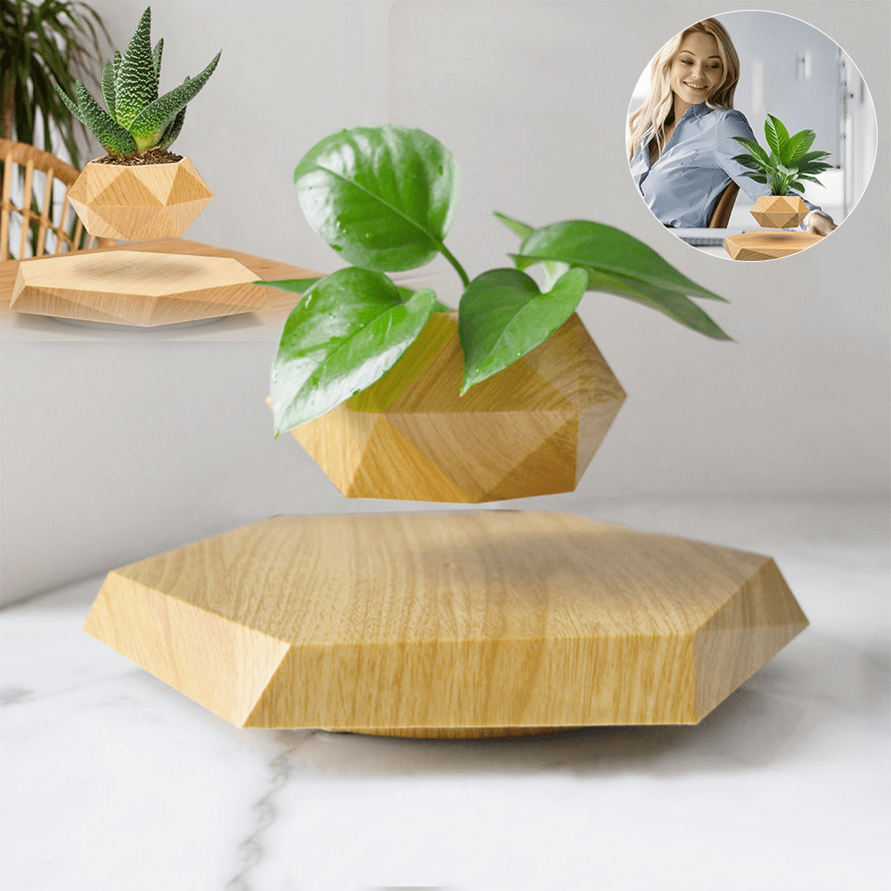 1 SET of a Levitating Plant Pot That Uses Magnetic Levitation to Hold a Rotating Planter. This Floating Holder Is Ideal for Succulents And Small Plants, Making It a Great Decorative Piece for Your Home, Living Room, Office, O