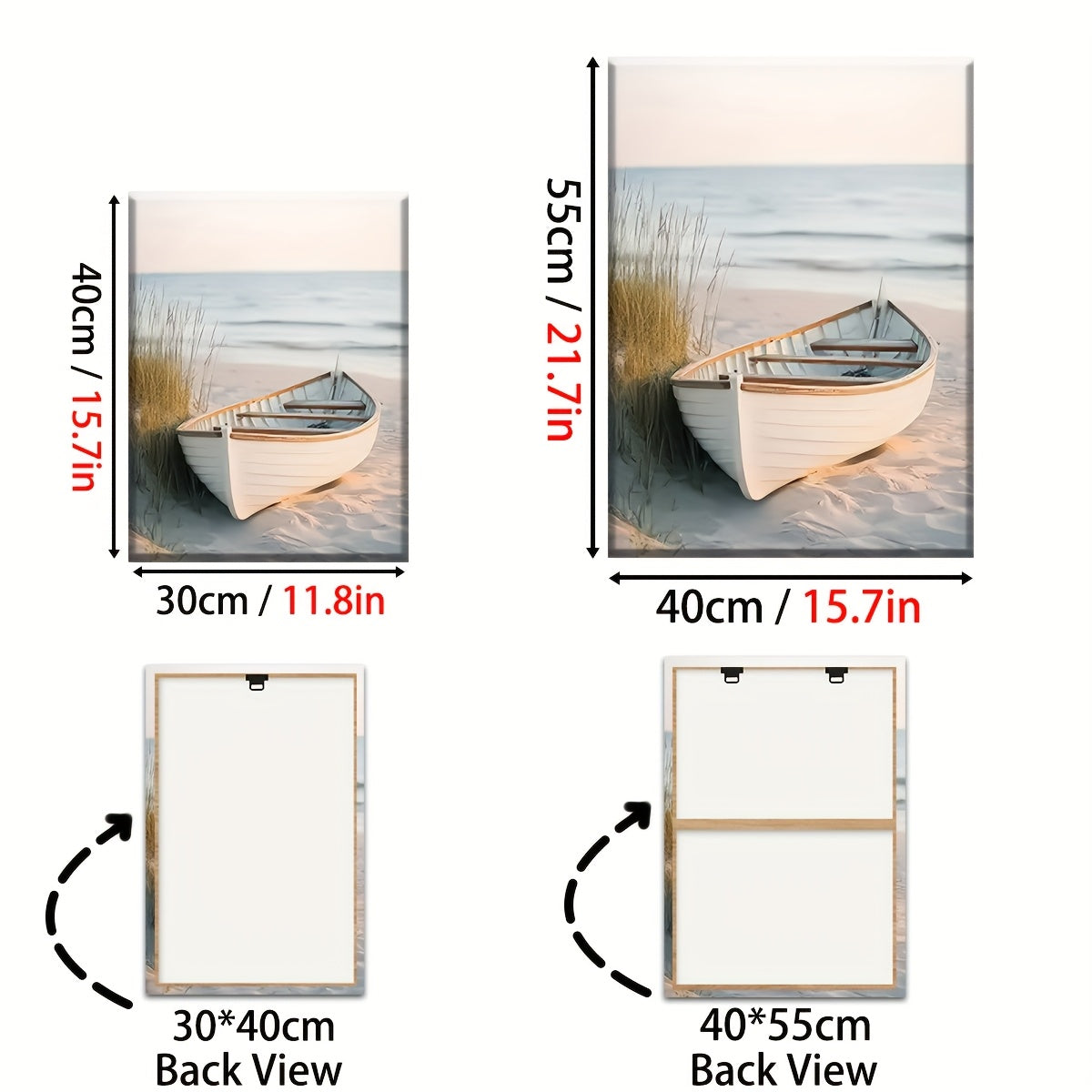 2D Flat, 3pcs 2D/Flat Print, Framed Canvas Painting And Poster, Ready to Hanging, Modern And Simple Seaside Art Scenery, Sailing, Home Decor, Wall Art, Room Decoration, Holiday Gift, Living Room, Bedroom, Dining Room, Office