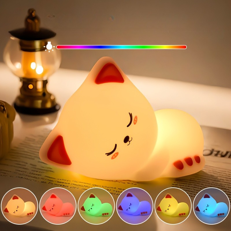 🎁 Lámpara Infantil Recargable Gato Dormilón (100% off)