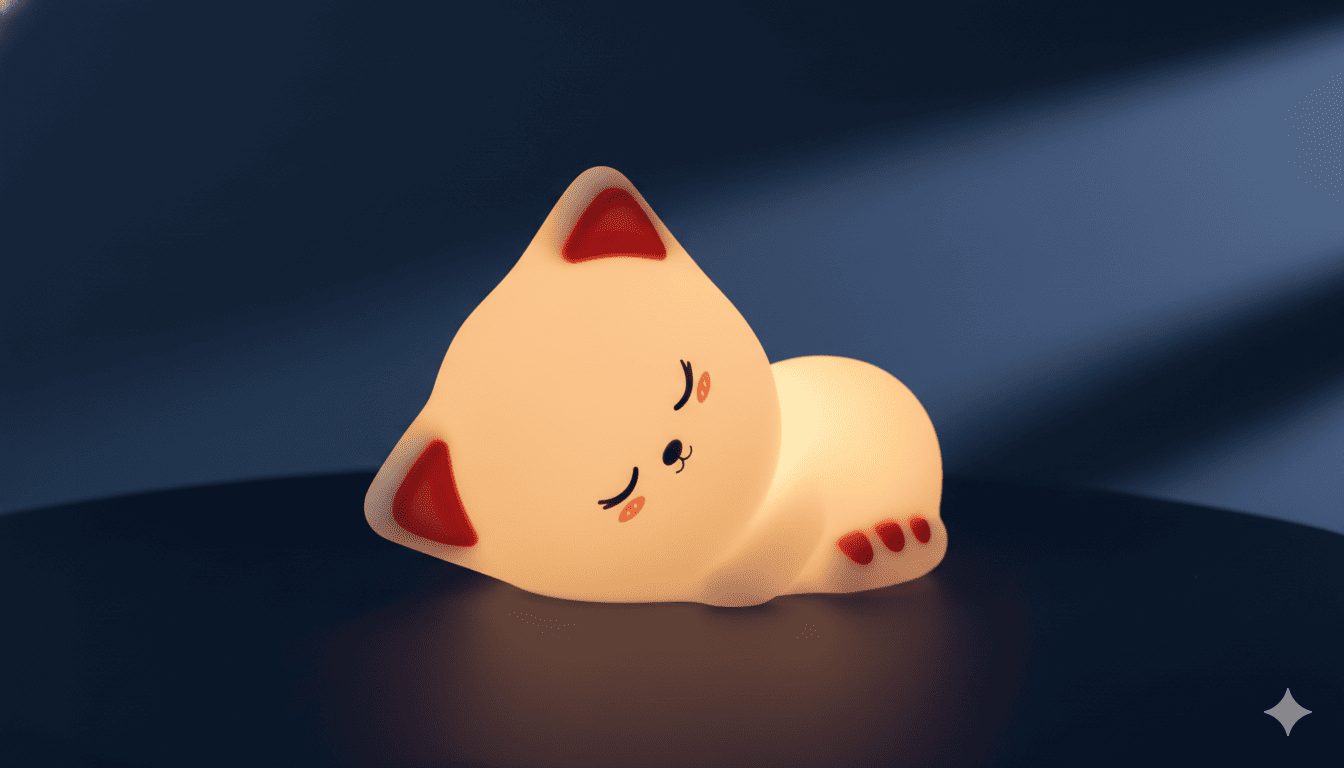 Lámpara Infantil Recargable Gato Dormilón