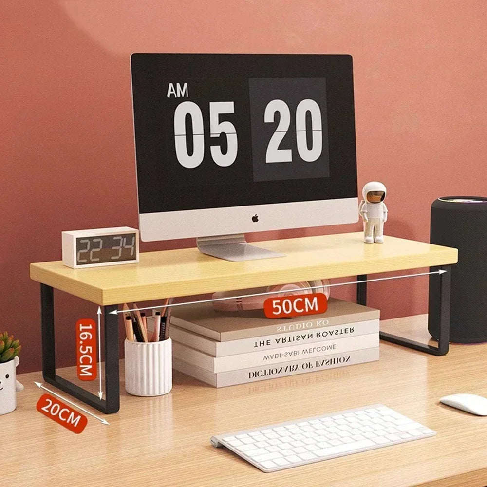 Soporte Elevado para Monitor – Estantería de Escritorio de Madera