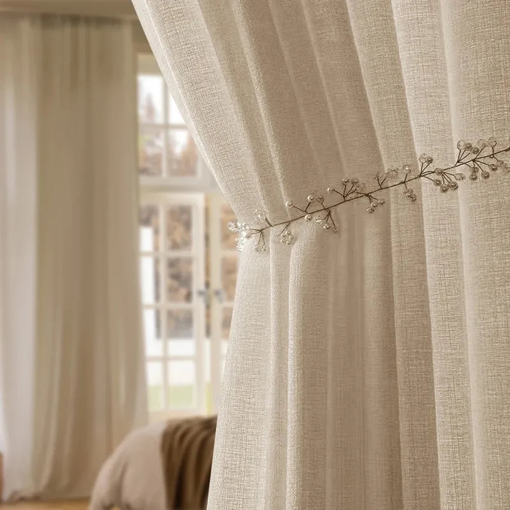 Cortina Japonesa de Lino Natural para Hogar