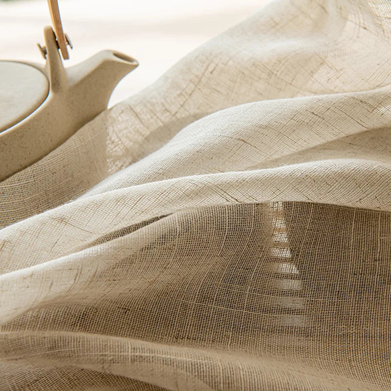 Cortina de Gasa de Lino Japonesa para Ventanas y Balcón