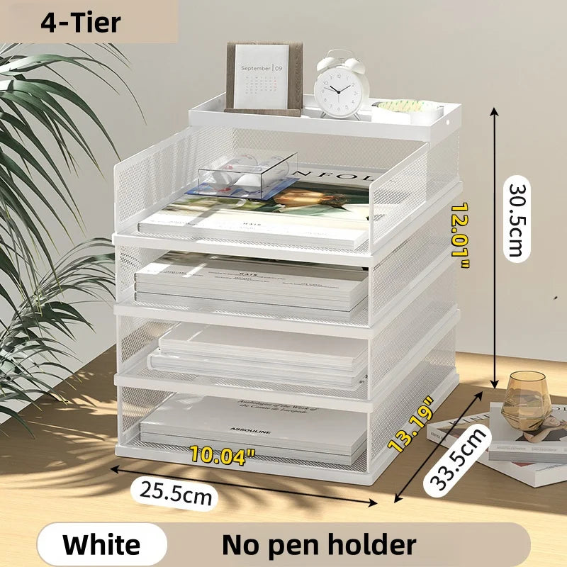 Organizador de Escritorio de Malla Metálica