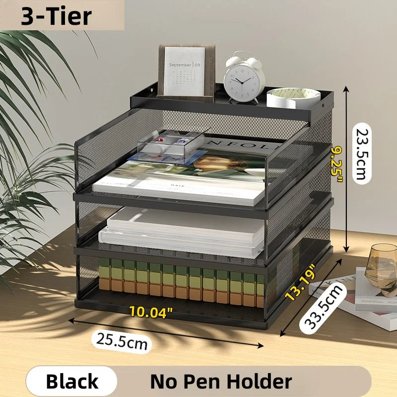 Organizador de Escritorio de Malla Metálica