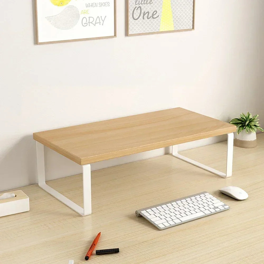 Soporte Elevado para Monitor – Estantería de Escritorio de Madera