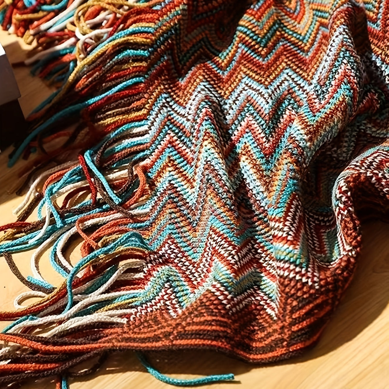 Bohemian Red Sofa Blanket