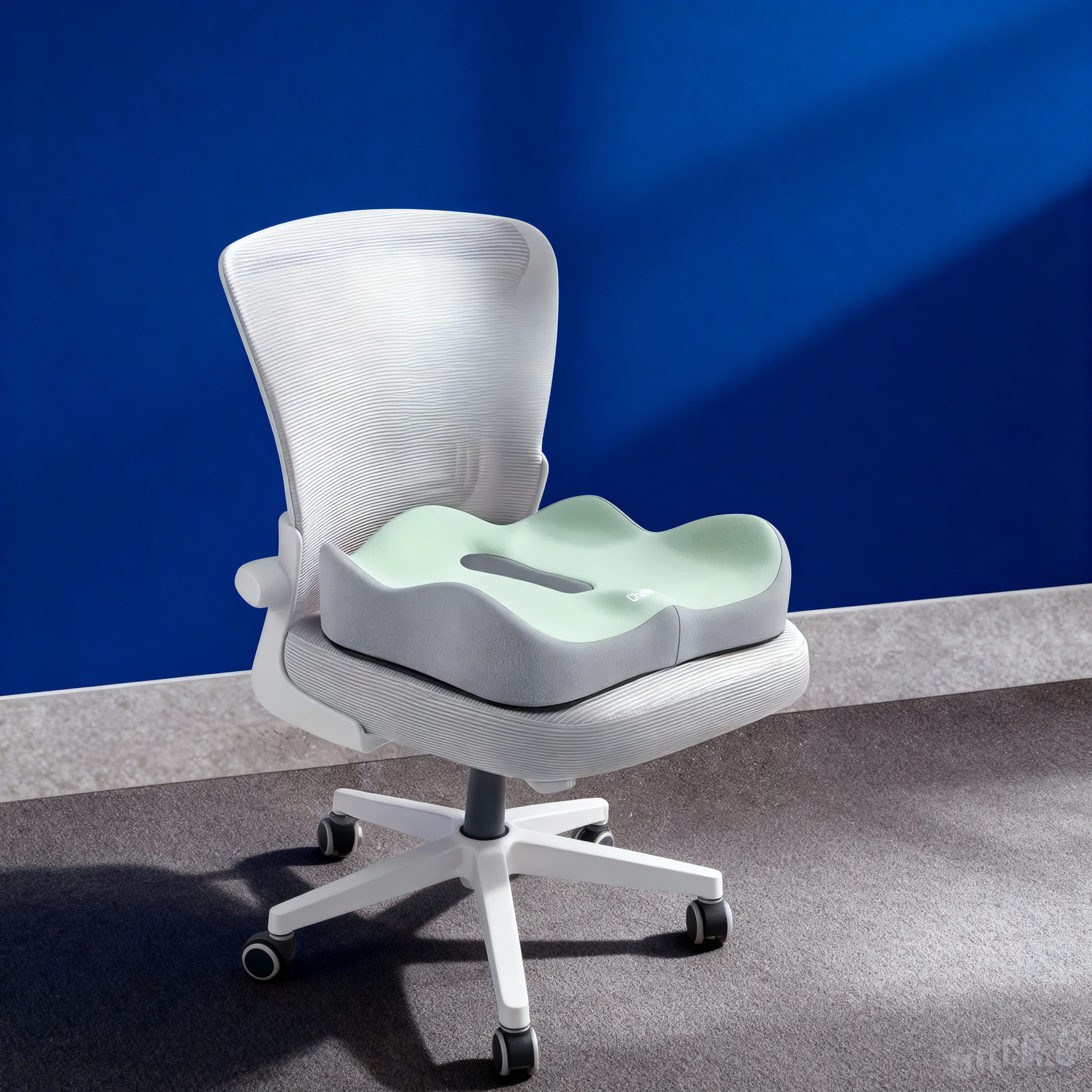 Cojín Ergonómico de Oficina con Espuma Viscoelástica – Soporte Lumbar 3 Zonas