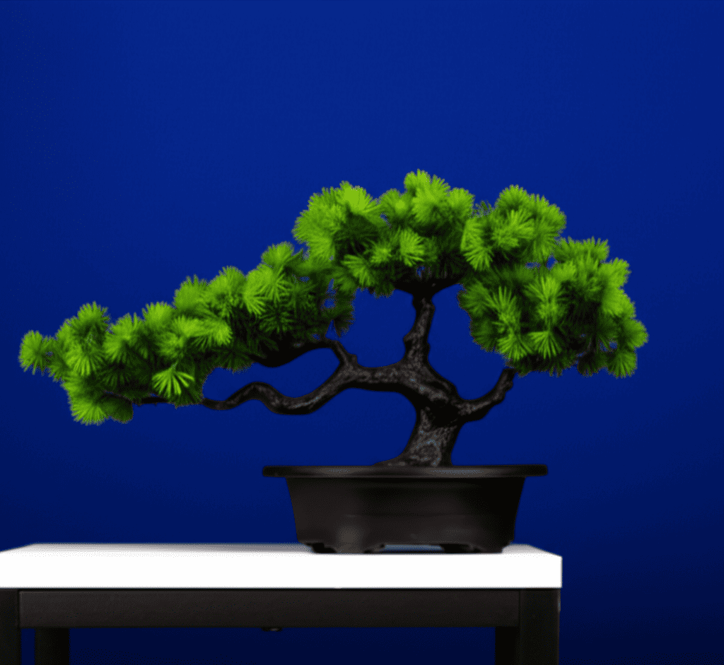 Bonsái Artificial de Pino 27cm – Planta Decorativa de Escritorio