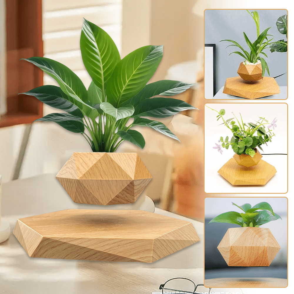 1 SET of a Levitating Plant Pot That Uses Magnetic Levitation to Hold a Rotating Planter. This Floating Holder Is Ideal for Succulents And Small Plants, Making It a Great Decorative Piece for Your Home, Living Room, Office, O