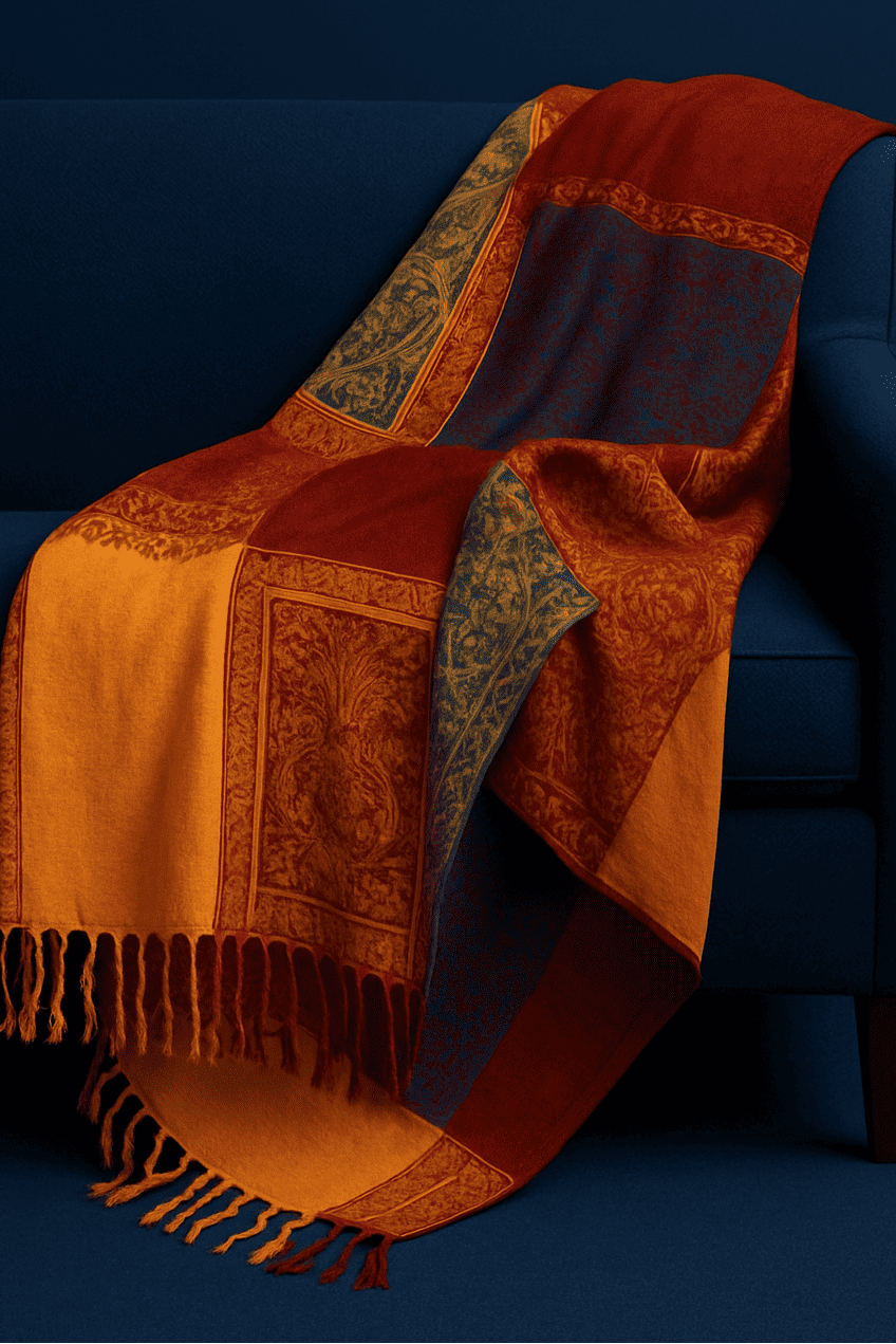 1pc Boho Throw Blanket Nap Blanket Sofa Towel Casual Jacquard Chenille Tassel Blanket Bedspread