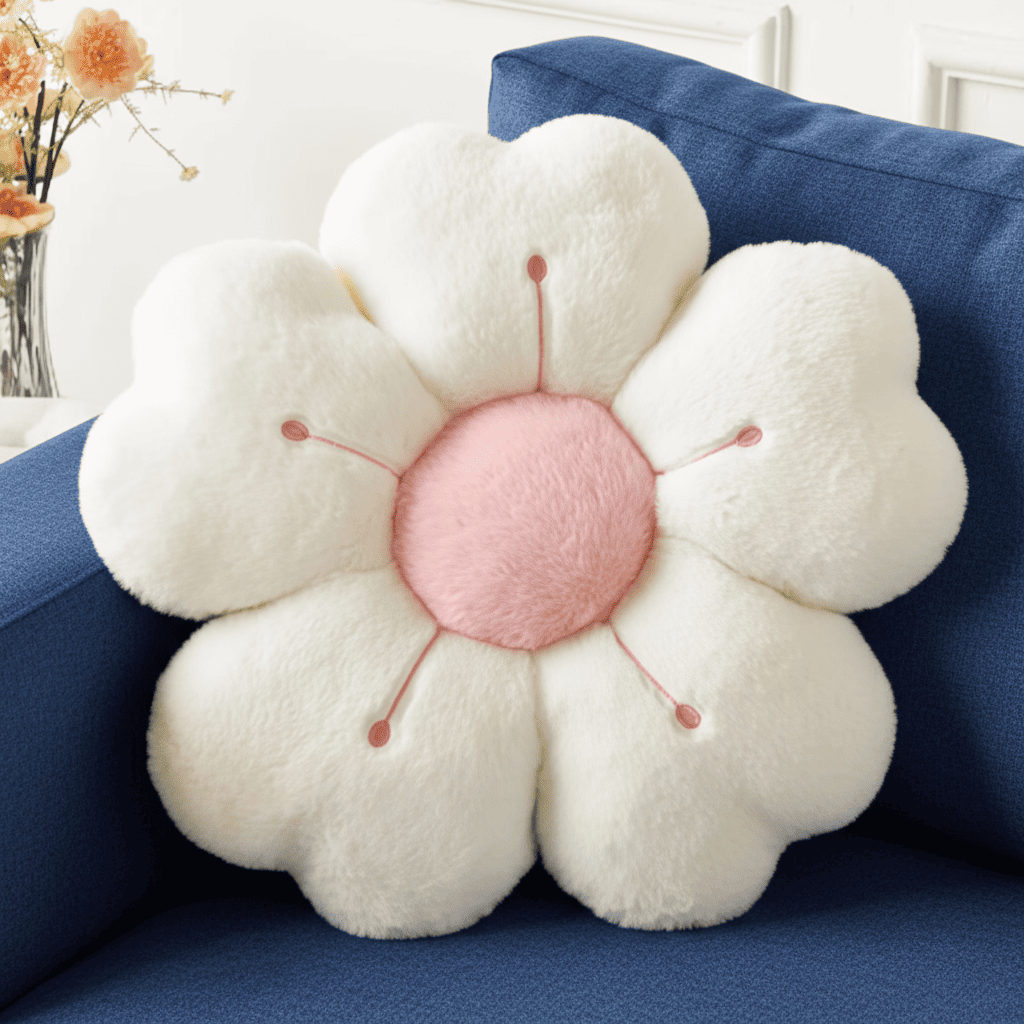 Cojín de Girasol y Margarita – Alfombra y Asiento Plush