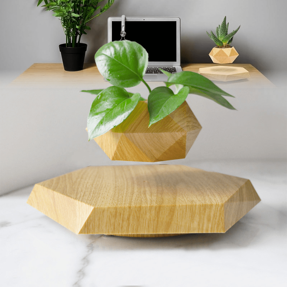 1 SET of a Levitating Plant Pot That Uses Magnetic Levitation to Hold a Rotating Planter. This Floating Holder Is Ideal for Succulents And Small Plants, Making It a Great Decorative Piece for Your Home, Living Room, Office, O