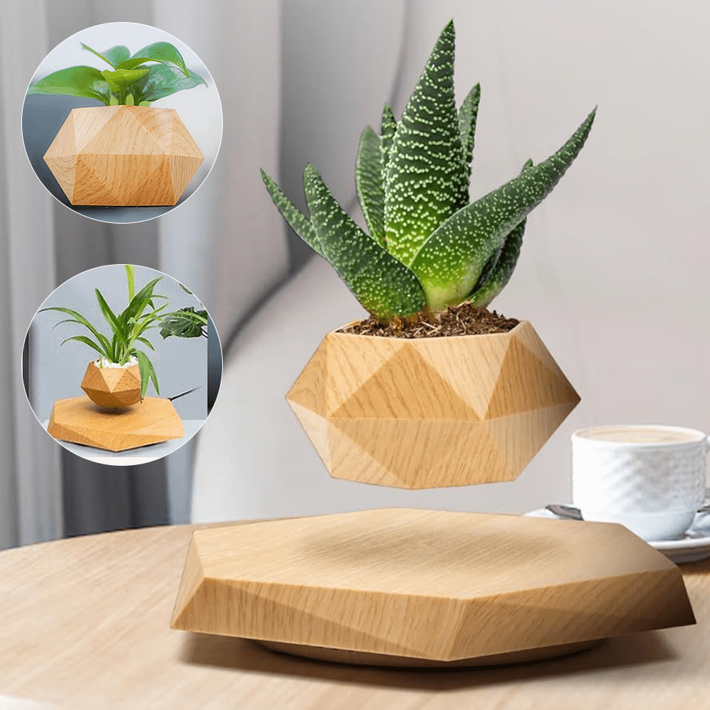 1 SET of a Levitating Plant Pot That Uses Magnetic Levitation to Hold a Rotating Planter. This Floating Holder Is Ideal for Succulents And Small Plants, Making It a Great Decorative Piece for Your Home, Living Room, Office, O