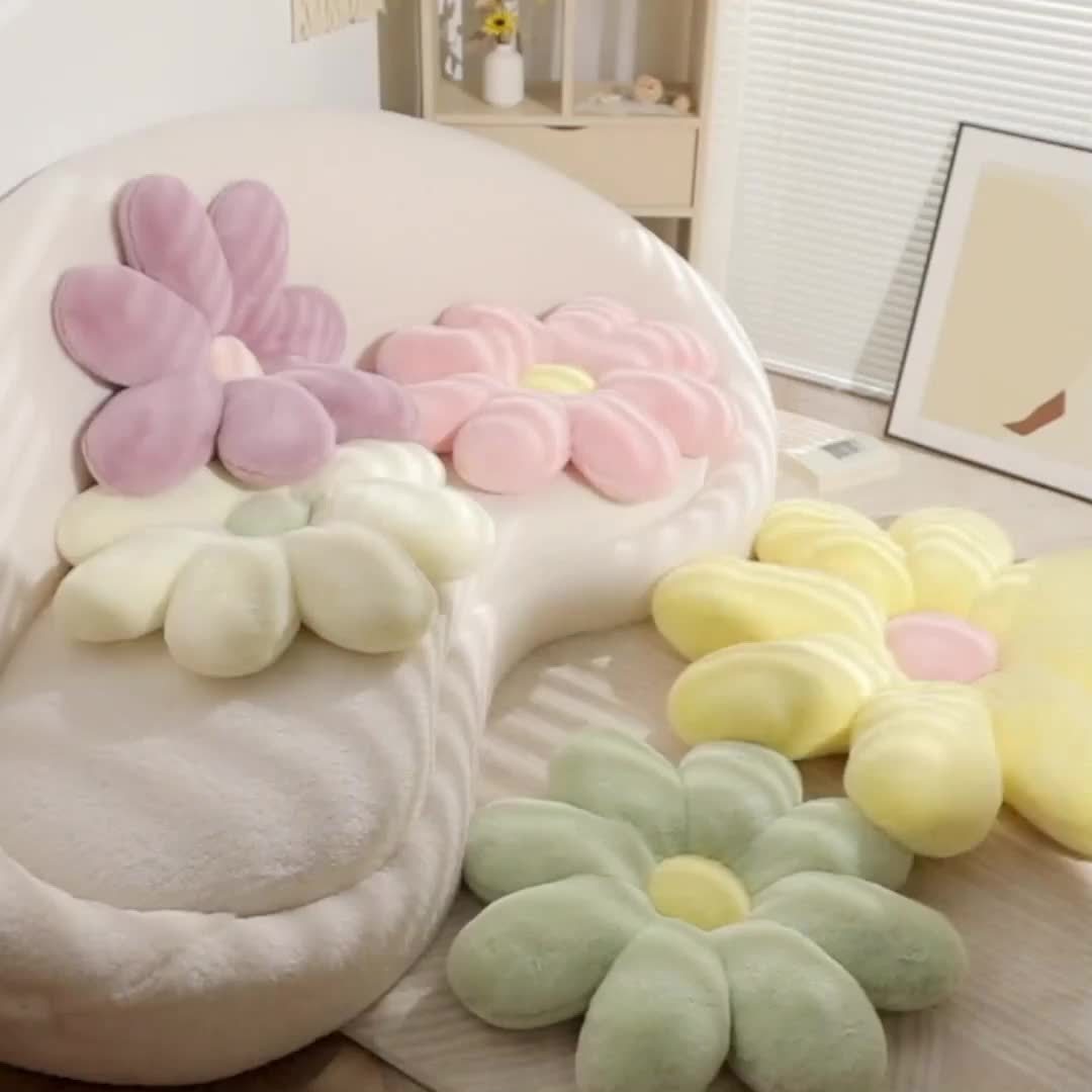 Soft Faux Fur Flower Pillow - Perfect for Home or Office Decor - Machine Washable - 60cm/23.62inch Diameter